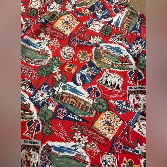 VINTAGE/RARE: Reyn Spooner MLB Angels World Series championship 2002 men’s shirt - Picture 9 of 9